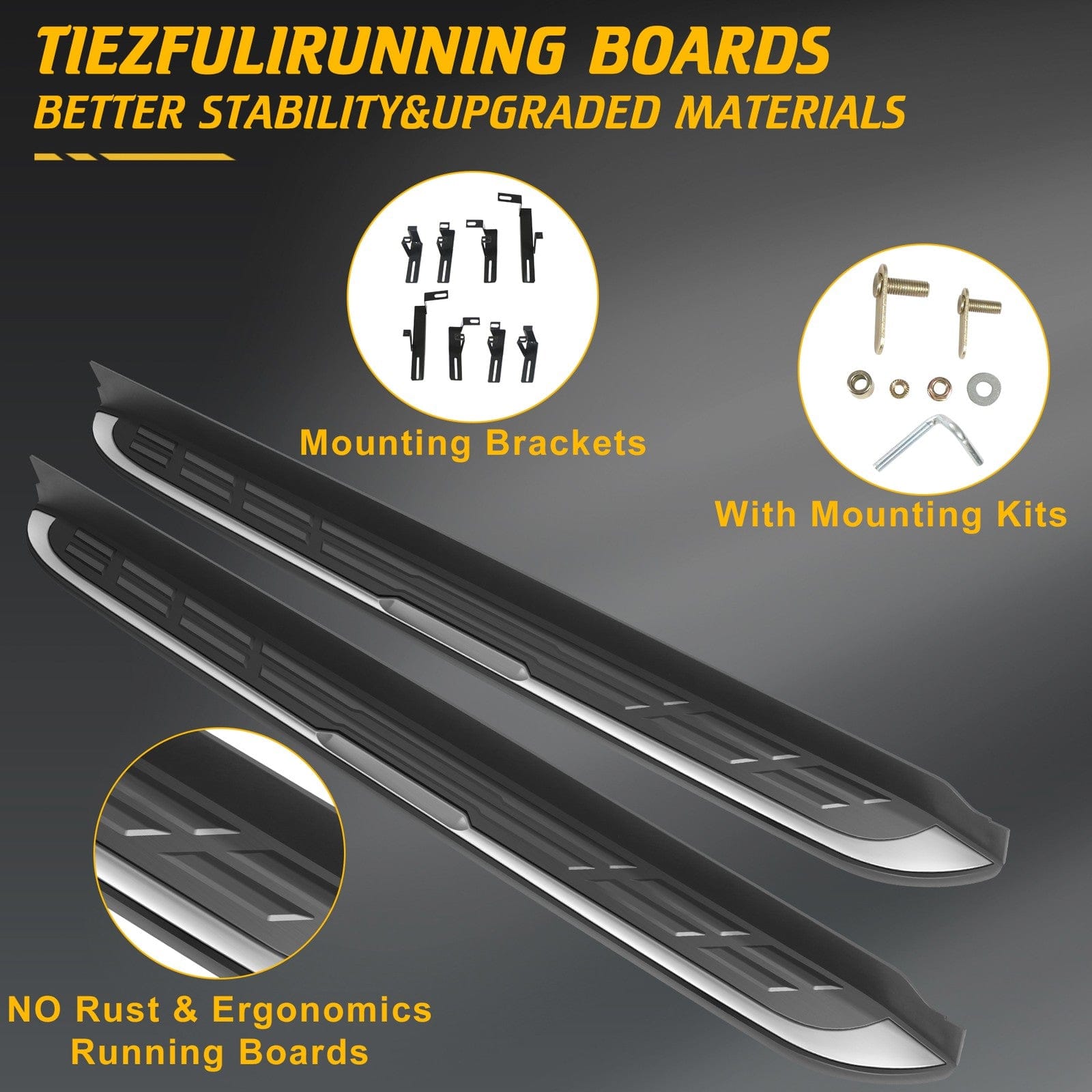 Running Board Side Step Nerf Bar Aluminum Fit For Toyota Highlander 2020-2025