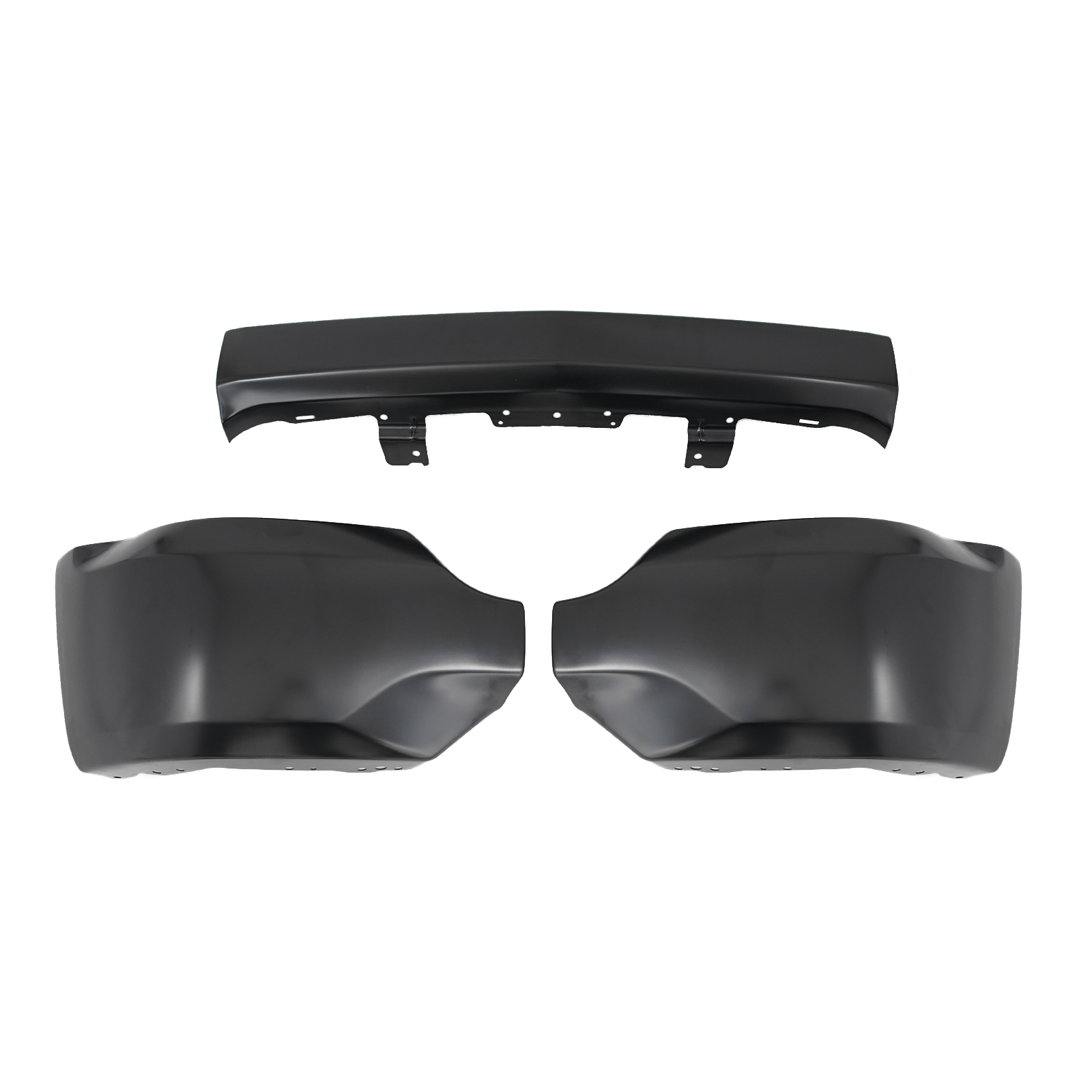 Steel Front Bumper Cover Face Bar Black Fit For Chevy Silverado 1500 2016-2019
