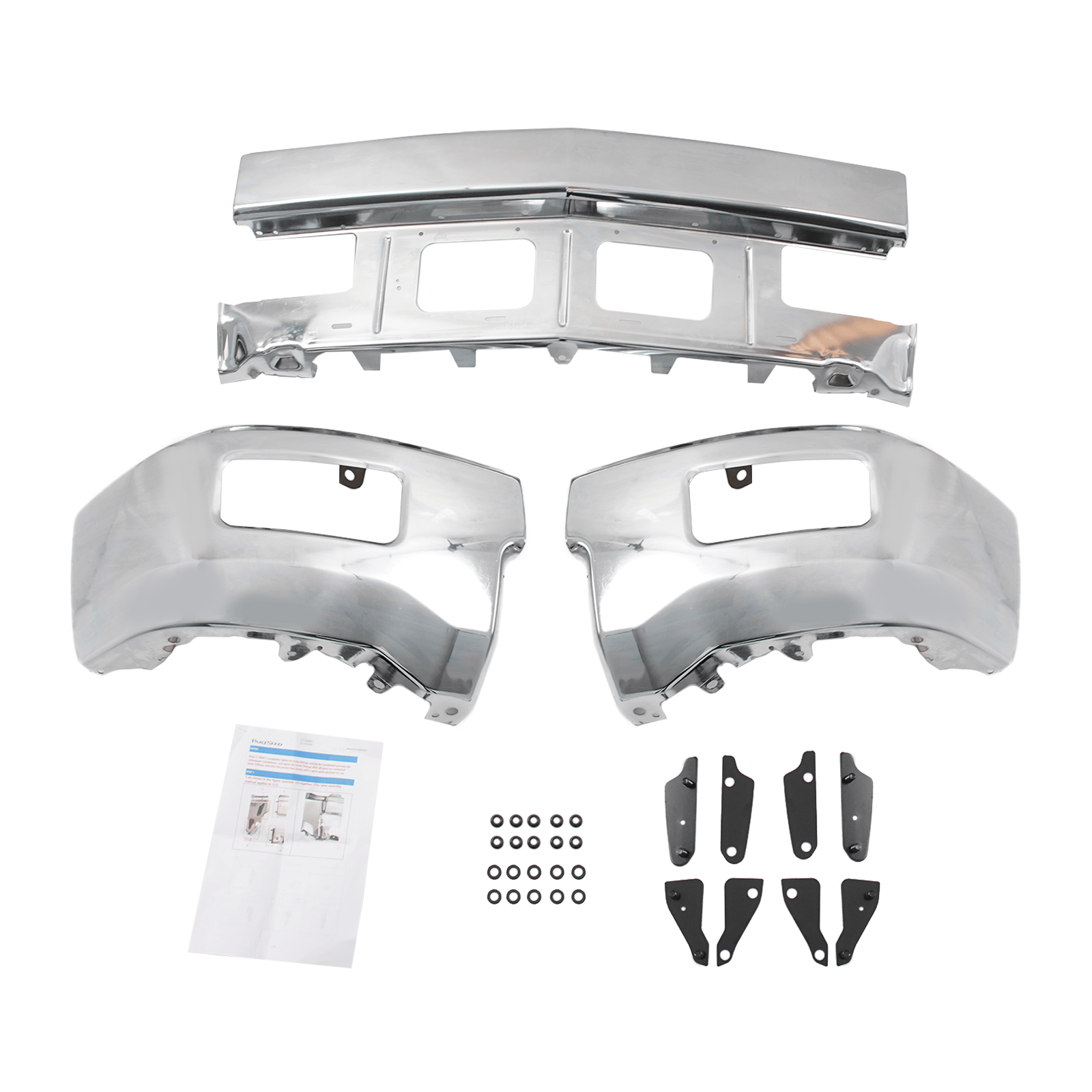 Steel Front Bumper Face Bar Fit For Chevy Silverado 1500 2014-2015 With Fog Hole