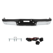 Steel Rear Step Bumper Assembly Fit For Ford F-150 06-08 w/Sensor Holes Chrome