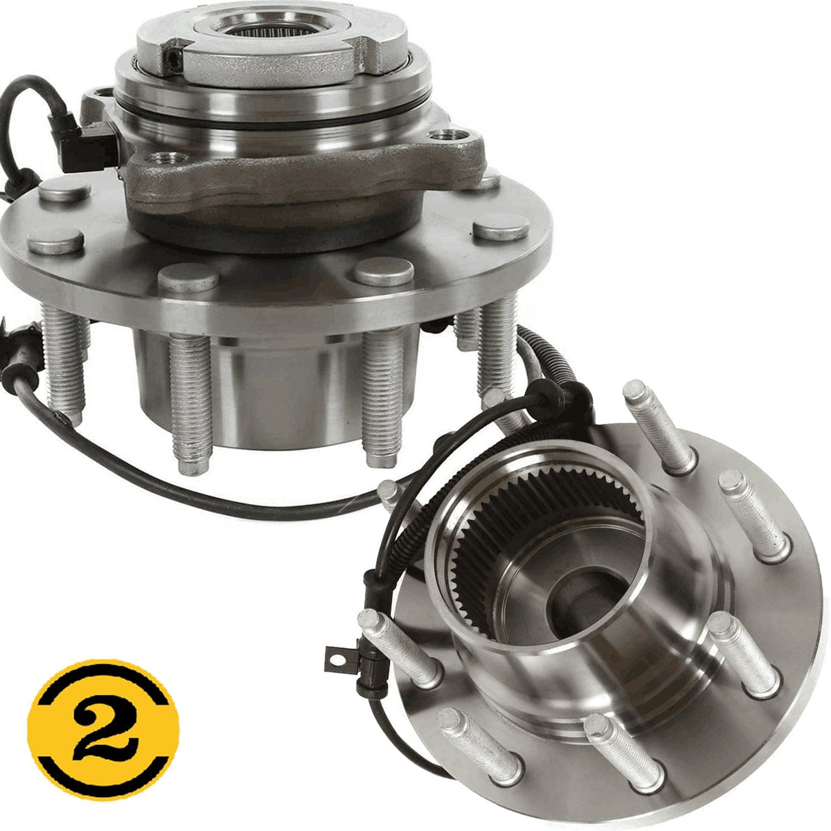 Ford Super Duty Front Wheel Bearing Hub Assembly, 8 Lugs 4WD w/ABS -- 515020 (2 Pack)