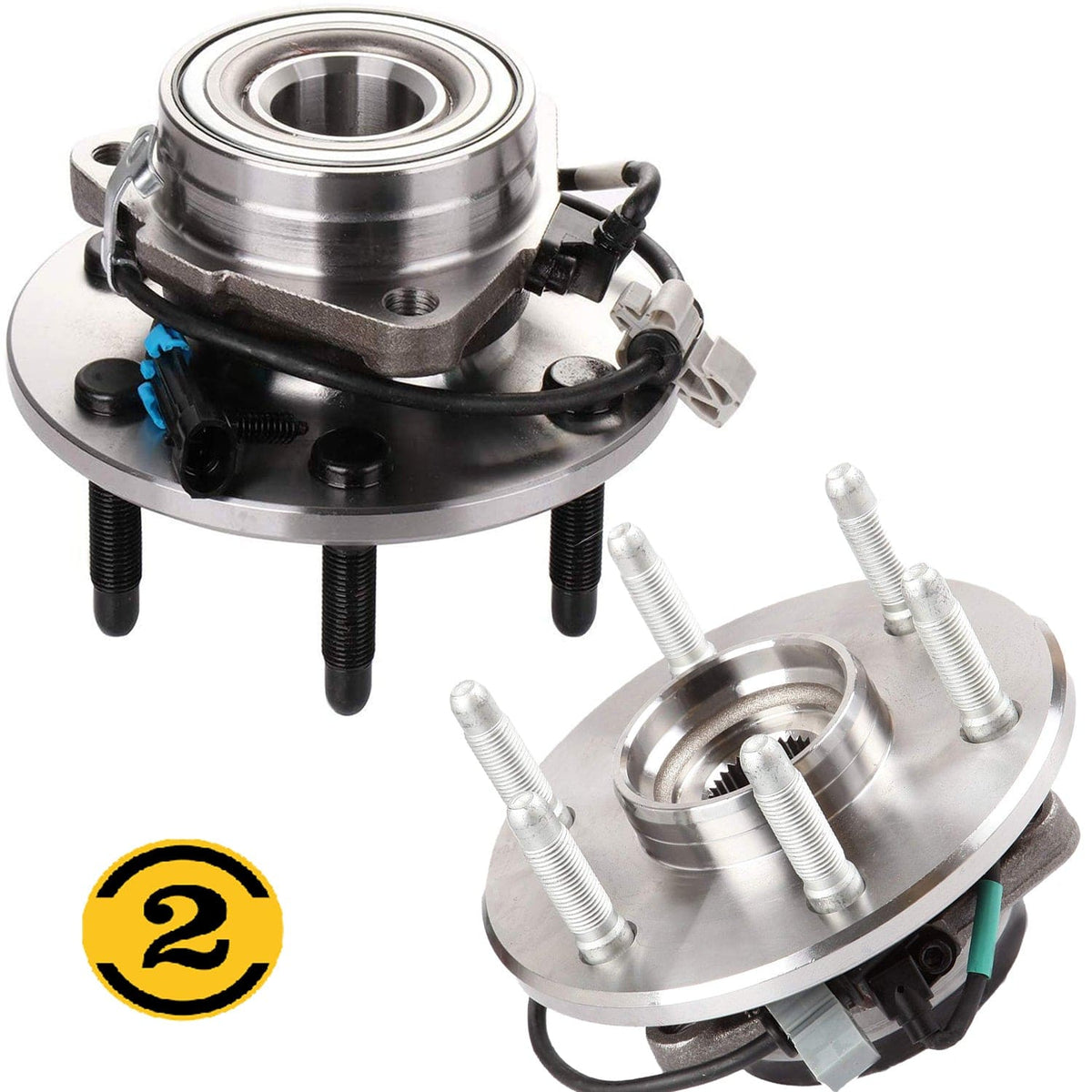 Chevrolet Astro Front Wheel Bearing Hub Assembly, 6 Lugs AWD w/ABS -- 515091 / 515092 (2 Pack)