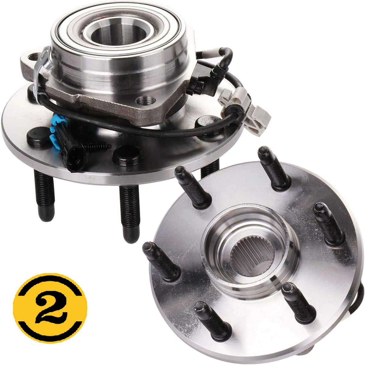 Chevrolet Astro Front Wheel Bearing Hub Assembly, 6 Lugs AWD w/ABS -- 515091 / 515092 (2 Pack)