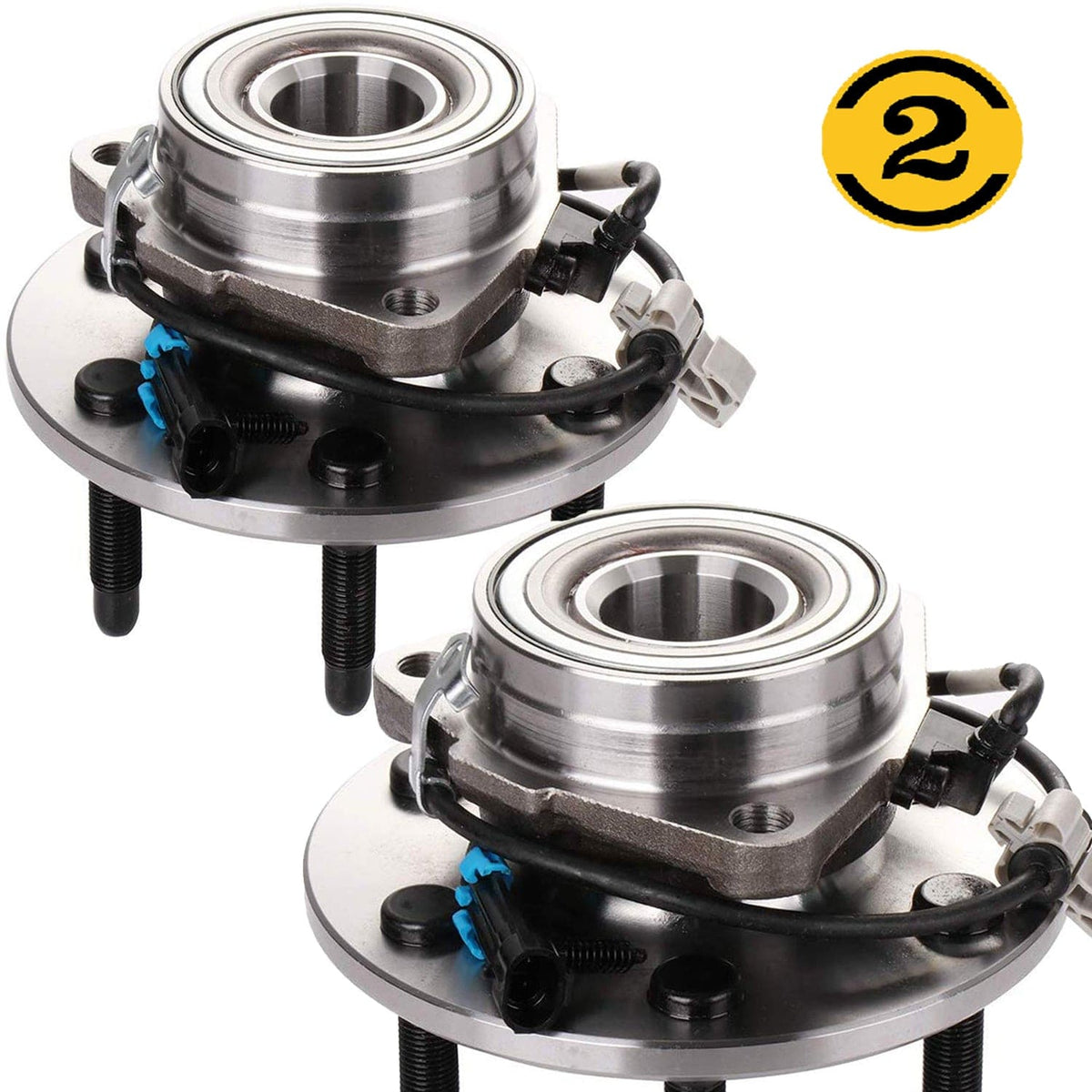 Chevrolet Astro Front Wheel Bearing Hub Assembly, 6 Lugs AWD w/ABS -- 515091 / 515092 (2 Pack)