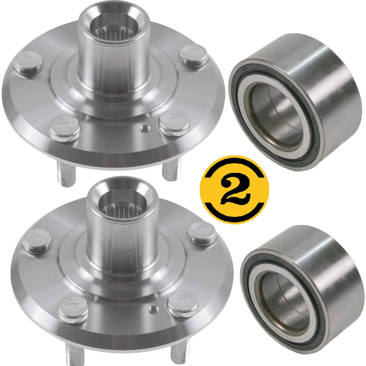 Honda Accord Front Wheel Bearing Hub Assembly 5 Lugs - 510050 (2 Pack)
