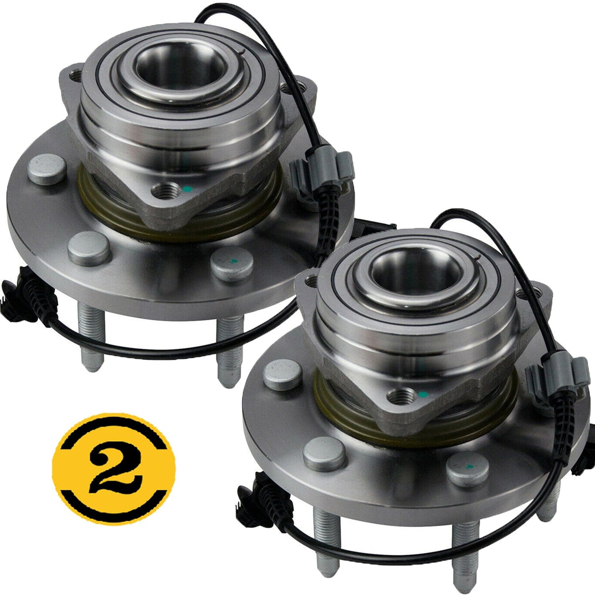 Cadillac Escalade Front Wheel Bearing Hub Assembly, 6 Lugs 4WD w/ABS -- 515096 (2 Pack)
