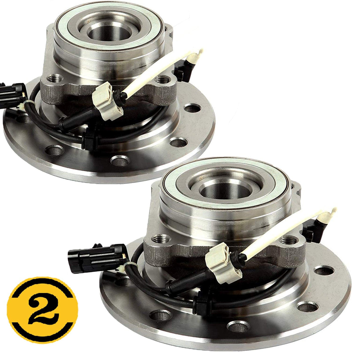 Chevrolet K1500 Front Wheel Bearing Hub Assembly, 8 Lugs 4WD w/ABS -- 515041 (2 Pack)