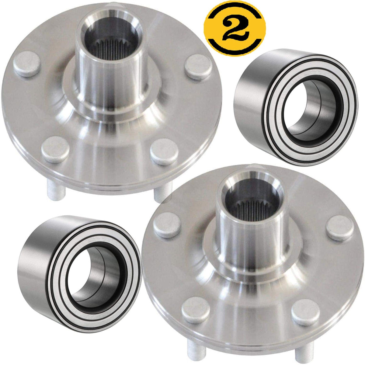 Mazda CX-7 Front Wheel Bearing Hub Assembly 2007-2012, 5 Lugs - 510063 (2 Pack)