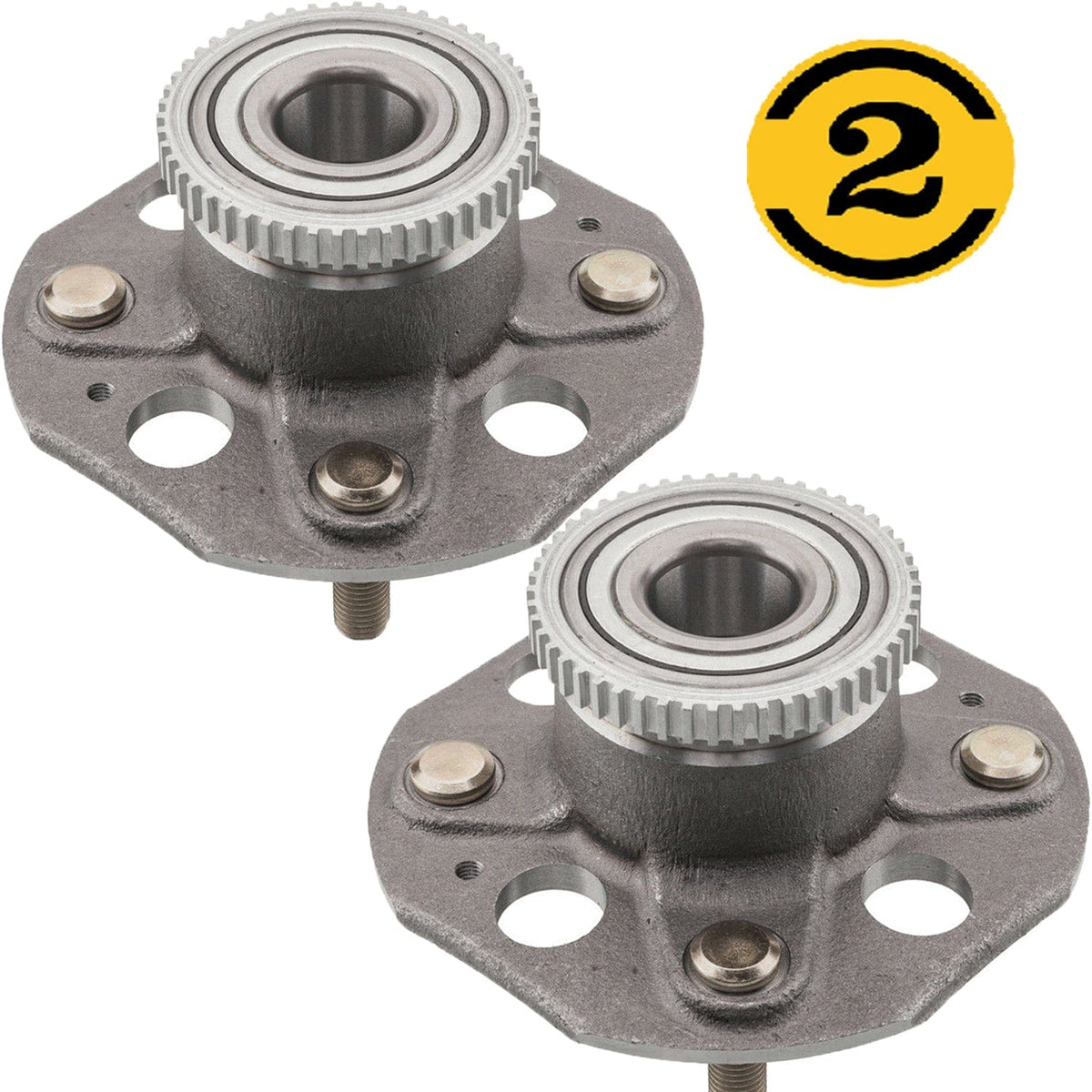 Honda Accord Rear Wheel Bearing Hub Assembly 1998-2002, w/ABS, 2WD FWD, 4 Lugs - 512178 (2 Pack)