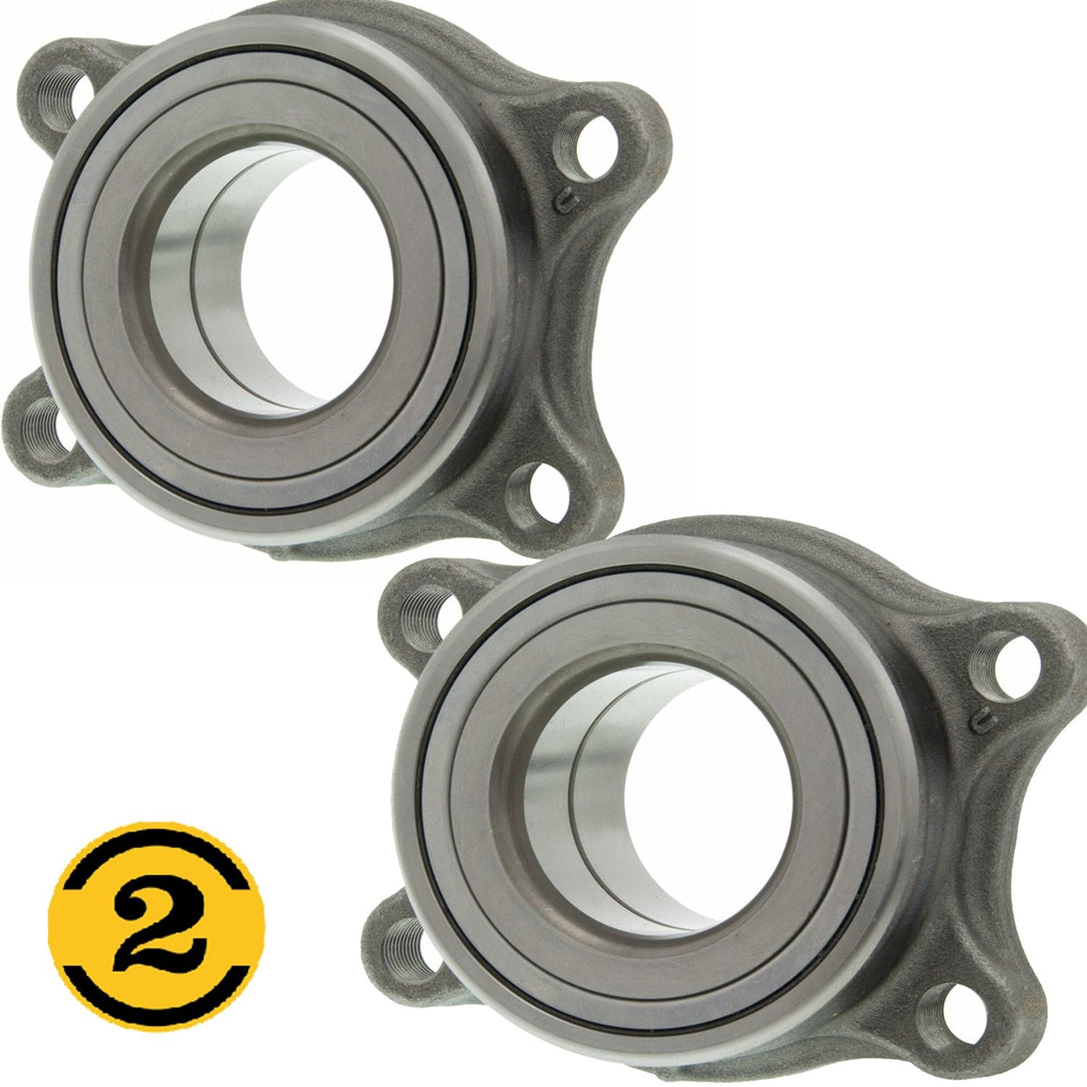 Mazda 3 Rear Wheel Bearing Hub Assembly 2004-2013, 5 Lugs, w/ABS - 512347 (2 Pack)
