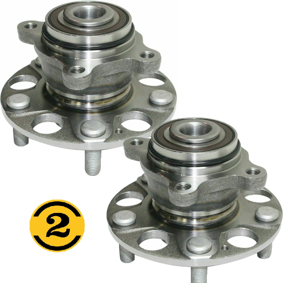 Honda Civic Rear Wheel Bearing Hub Assembly 2006-2011, w/ABS, 5 Lugs - 512257 (2 Pack)