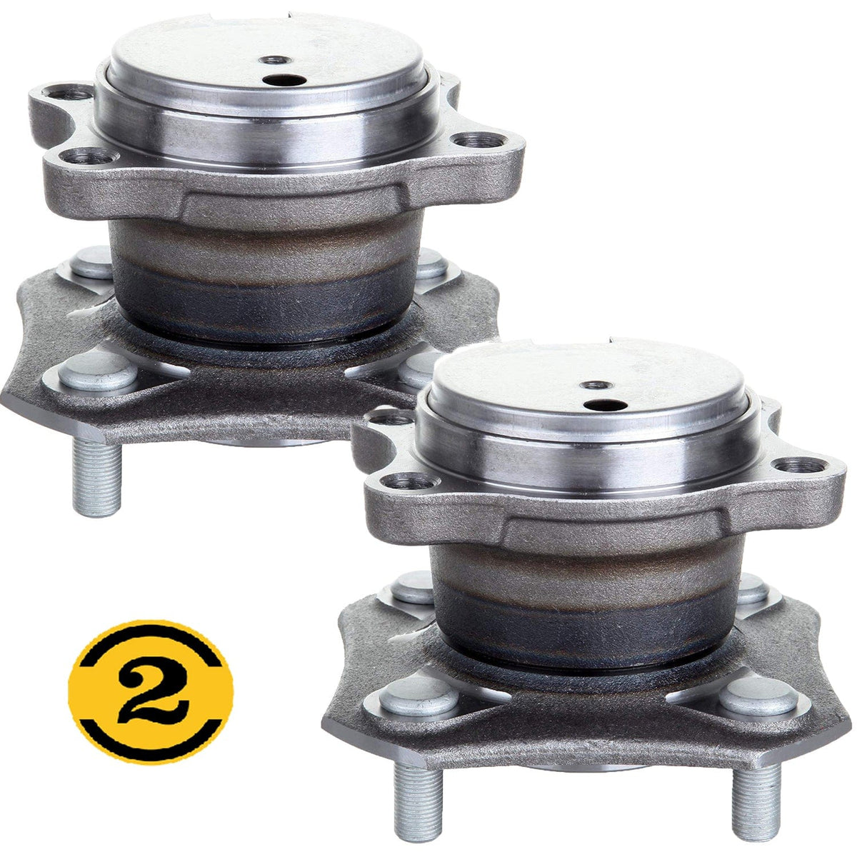 Nissan Sentra Rear Wheel Bearing Hub Assembly 2007-2012, 4 Lugs, w/ABS - 512384 (2 Pack)