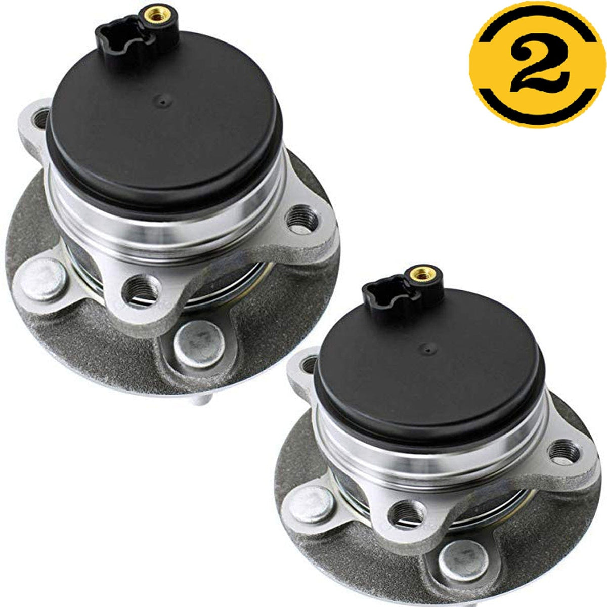 Ford Fusion Rear Wheel Bearing Hub Assembly, w/ABS Cap, 5 Lugs FWD - 512497 (2 Pack)