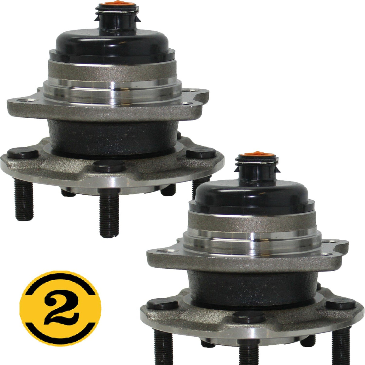 Dodge Grand Caravan Rear Wheel Bearing Hub Assembly w/ABS, 2WD FWD, 5 Lugs - 512169 (2 Pack)