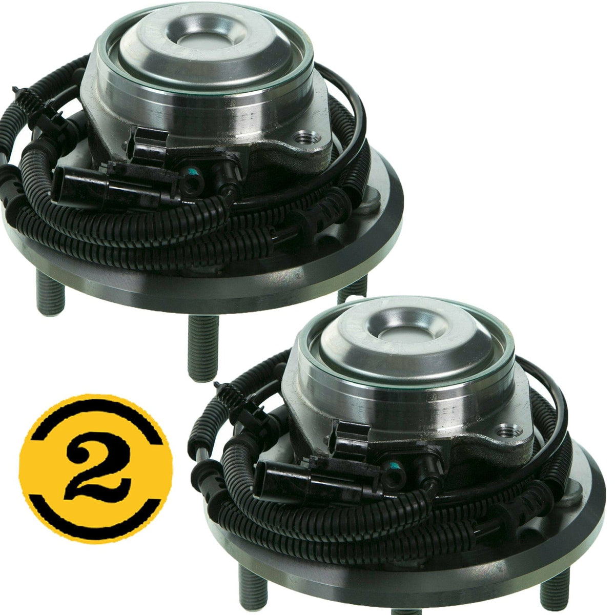 Ford Fusion Rear Wheel Bearing Hub Assembly, w/ABS Cap, 5 Lugs FWD - 512497 (2 Pack)