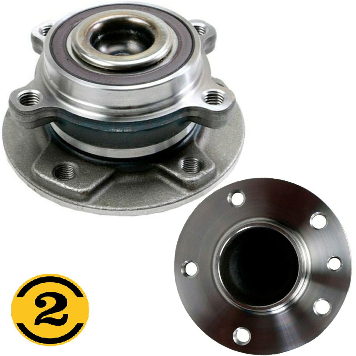 Fiat 500X Rear Wheel Bearing Hub Assembly, 5 Lugs w/ABS - 512568 (2 Pack)
