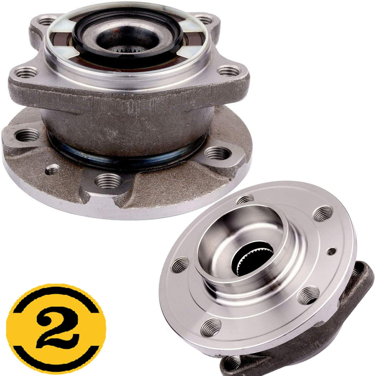 Volvo XC90 Rear Wheel Bearing Hub Assembly 2003-2014, AWD, 5 Lugs - 512273 (2 Pack)