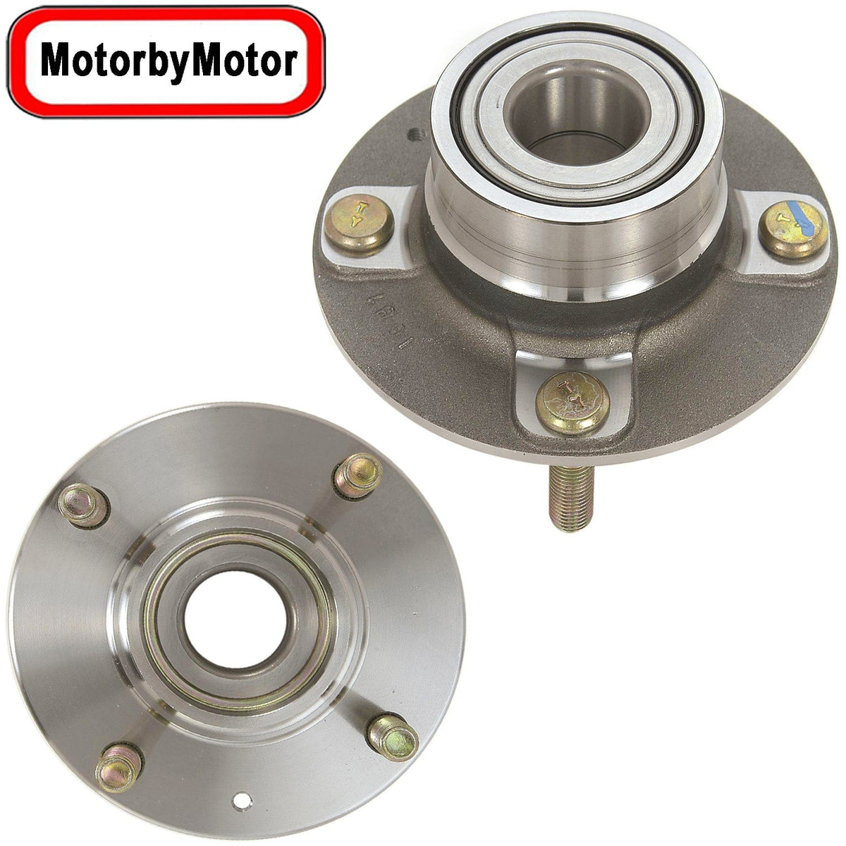 Hyundai Elantra Rear Wheel Bearing Hub Assembly w/4 Lugs, Non-ABS - 512194 (2 Pack)