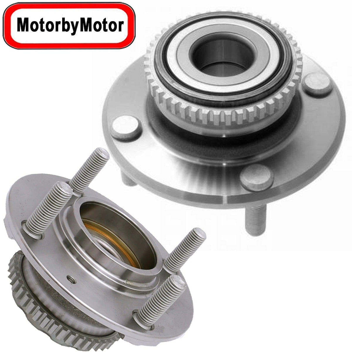 Hyundai Elantra Rear Wheel Bearing Hub Assembly w/ABS, 4 Lugs - 512195 (2 Pack)